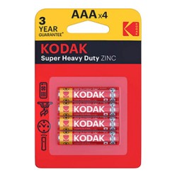 Kodak SUPER HEAVY DUTY Jednorazowa cynkowo-węglowa baterie AAA, 4-pack