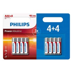 PHILIPS Jednorazowa alkaliczna baterie AAA, 8-pack