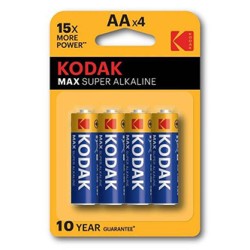 Kodak MAX SUPER Jednorazowa alkaliczna baterie AA, 4-pack
