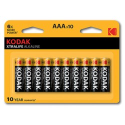 Kodak XTRALIFE Jednorazowa alkaliczna baterie AAA, 10-pack