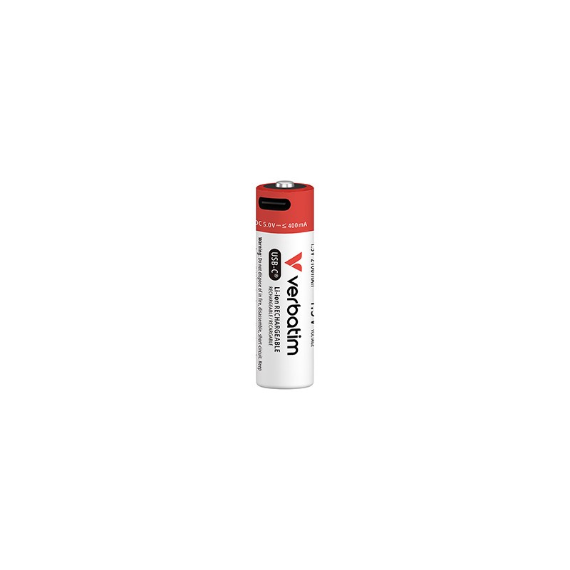 Verbatim Akumulatorki litowa akumulatorki z USB-C AA, 4-pack