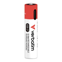 Verbatim Akumulatorki litowa akumulatorki z USB-C AAA, 4-pack, Kabel 4x USB-C