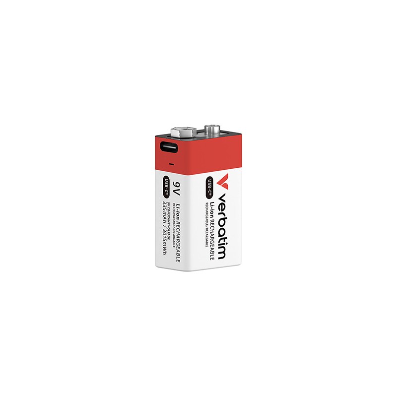 Verbatim Akumulatorki litowa bateria / akumulatorek 9V z USB-C 1-pack