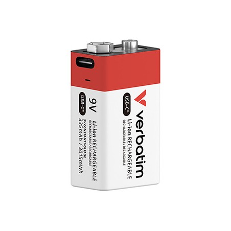 Verbatim Akumulatorki litowa bateria / akumulatorek 9V z USB-C 1-pack