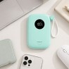 Powerton ENERGY PASTEL EDITION Powerbank 10000mAh, 2x USB-C, 22.5W, zintegrowane kable, miętowa