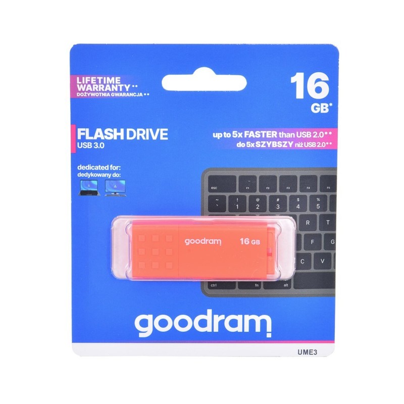 Pendrive GoodRam UME3 UME3-0160O0R11 (16GB USB 3.0 kolor pomarańczowy)