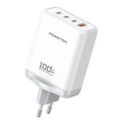 Powerton ENERGY QUANTIX Adapter sieciowy GaN 100W, 4-portowy, 3x USB-C, 1x USB-A