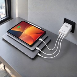 Powerton ENERGY QUANTIX Adapter sieciowy GaN 100W, 4-portowy, 3x USB-C, 1x USB-A