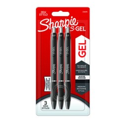 Sharpie, Długopis żelowy S-Gel, czarne, 3szt, 0.7mm, EOL