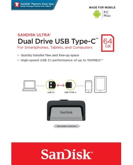 Pendrive SanDisk SDDDC2-064G-G46 (64GB USB 3.1, USB-C kolor czarny)