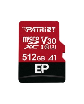 Karta pamięci z adapterem Patriot Memory EP Pro PEF512GEP31MCX (512GB Class 10, Class A1, Class U3, V30 Adapter, Karta pamięci)