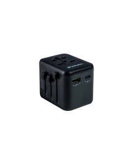 UTA-02 UNIV. TRAVEL ADAPTER/1 XUSB-C PD 20W/1 XUSB-A QC 3.0