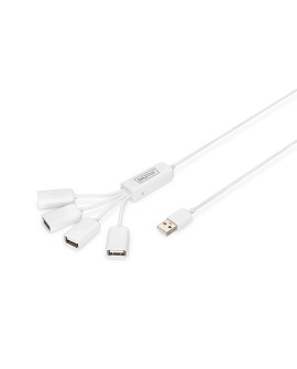 Hub USB DIGITUS DA-70216 (4x USB 2.0 kolor biały)