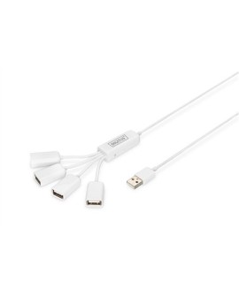 Hub USB DIGITUS DA-70216 (4x USB 2.0 kolor biały)