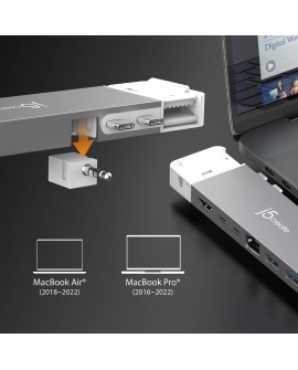 j5create JCD395 Przewodowa USB 3.2 Gen 2 (3.1 Gen 2) Type-C Szary, Biały