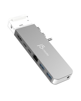 j5create JCD395 Przewodowa USB 3.2 Gen 2 (3.1 Gen 2) Type-C Szary, Biały