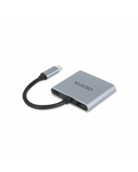 Hub Dicota USB-C Portable 4-in-1 Docking Station 4K HDMI PD 100W 2x4k HDMI/1xUSB-A/1xUSB-C  PD 100W