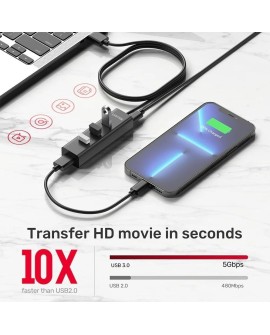 UNITEK AKTYWNY HUB USB-A 5GBPS, 4X USB-A