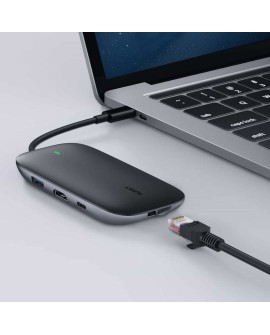 AUKEY HUB USB C CB-C71 8W1 RJ45 HDMI 4K PD 100W