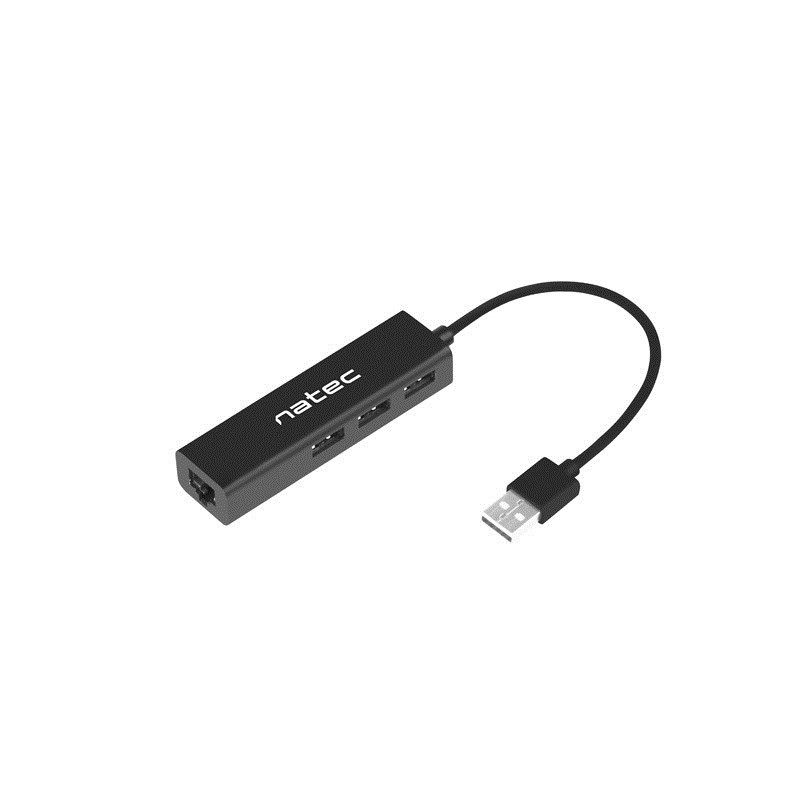 NATEC HUB USB 2.0 DRAGONFLY 3 PORTY + RJ45 NHU-1413