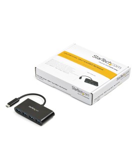StarTech.com HB30C4AB huby i koncentratory USB 3.2 Gen 1 (3.1 Gen 1) Type-C 5000 Mbit/s Czarny
