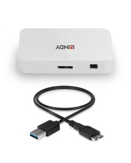 Lindy 43143 huby i koncentratory USB 3.2 Gen 1 (3.1 Gen 1) Type-A 5000 Mbit/s Biały