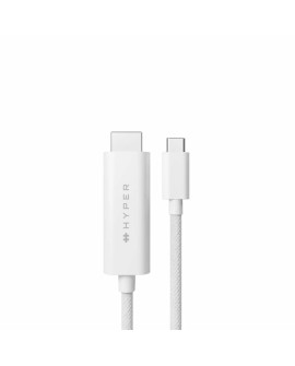 HYPER HD6007WHGL kabel HDMI 2,5 m USB-C HDMI Typu A (Standard) Biały