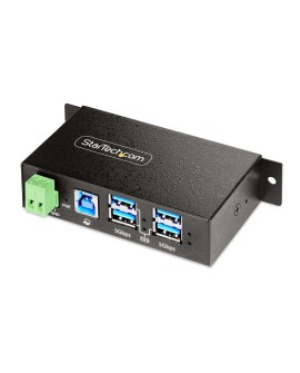 StarTech.com 5G4AINDRM-USB-A-HUB huby i koncentratory USB 3.2 Gen 1 (3.1 Gen 1) Type-B 5000 Mbit/s Czarny