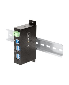 StarTech.com 5G4AINDRM-USB-A-HUB huby i koncentratory USB 3.2 Gen 1 (3.1 Gen 1) Type-B 5000 Mbit/s Czarny