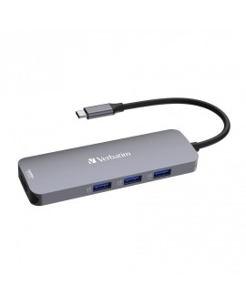Verbatim CMH-08 USB Type-C 5000 Mbit/s Srebrny