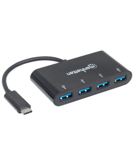 Manhattan 162746 huby i koncentratory USB 3.2 Gen 1 (3.1 Gen 1) Type-C 5000 Mbit/s Czarny