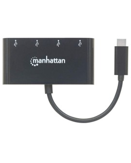 Manhattan 162746 huby i koncentratory USB 3.2 Gen 1 (3.1 Gen 1) Type-C 5000 Mbit/s Czarny