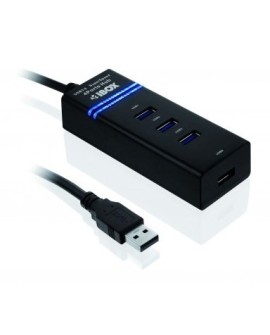 Hub IBOX USB 3.0 CZARNY 4-PORTY IUH3FB (4x USB 3.0 kolor czarny)