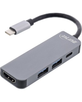 InLine 33271H huby i koncentratory USB 3.2 Gen 1 (3.1 Gen 1) Type-C 5000 Mbit/s Szary