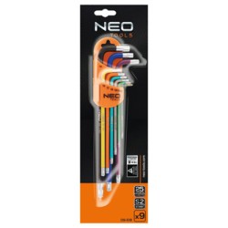Klucze Torx 09-518, zestaw 9 szt, kolorowe, NEO TOOLS