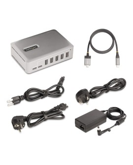 StarTech.com 10G5A2CS-USB-C-HUB huby i koncentratory USB 3.2 Gen 2 (3.1 Gen 2) Type-C 10000 Mbit/s Srebrny