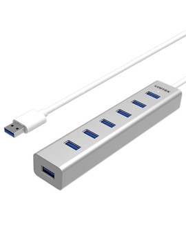 UNITEK Y-3090 huby i koncentratory USB 3.2 Gen 1 (3.1 Gen 1) Type-A 5000 Mbit/s Srebrny