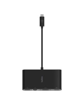 Hub Belkin USB-C Multimedia Adapter 4-in-1 Core Hub 1x4k HDMI/1xVGA/1xUSB-A/1xRJ45 Gigabit Black