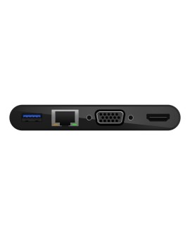 Hub Belkin USB-C Multimedia Adapter 4-in-1 Core Hub 1x4k HDMI/1xVGA/1xUSB-A/1xRJ45 Gigabit Black