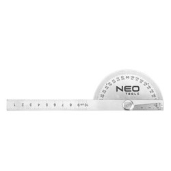 Kątomierz z linijką NEO TOOLS 0-100 mm, linijka, kątomierz, stal nierdzewna