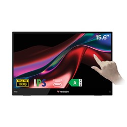 Verbatim monitor przenośny, Touch Monitor LIGHT, 15.6", Full HD (1920x1080), 60Hz, czarny