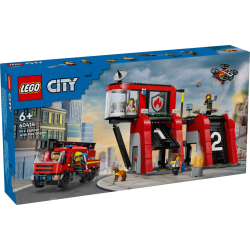 LEGO 60414 City - Remiza strażacka z wozem strażackim
