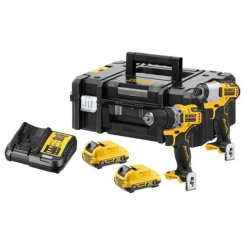 DEWALT 12V XR Zestaw dwóch narzędzi bezszczotkowych - 2 X 3 Ah