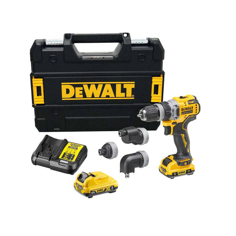 DEWALT 12V XR WIERTARKO-WKRĘTARKA Z WYMIENNYMI GŁOWICAMI 2X3Ah TSTAK