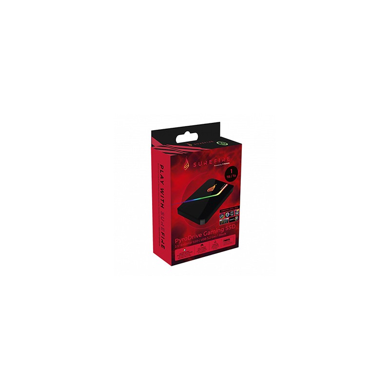 SSD Zewnętrzny Surefire Pyrodrive, 53691, 1000GB, czarny, 2.5", USB 3.2 GEN 1