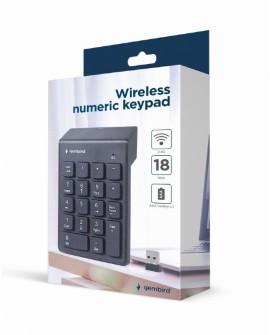 GEMBIRD KLAWIATURA NUMERYCZNA BEZPRZEWODOWA KPD-W-02 US LAYOUT, 18 KLAWISZY, CZARNA