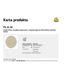 KLINGSPOR KRĄŻEK ŚCIERNY SAMOPRZYCZEPNY 225mm PS33CK gr. 60 /50szt.