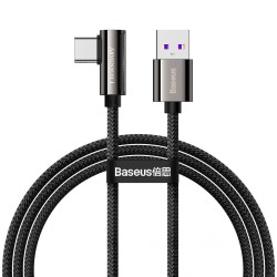 Kabel USB do USB-C kątowy Baseus Legend Series, 66W, 1m (czarny)