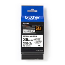 Brother oryginalny taśma do drukarek etykiet, Brother, TZE-S261, czarny druk/biały podkład, laminowane, 8m, 36mm, mocny klej