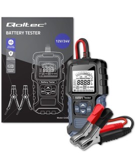 Qoltec Cyfrowy tester akumulatora z wyświetlaczem LCD | 12V | 24V | 3Ah-400Ah